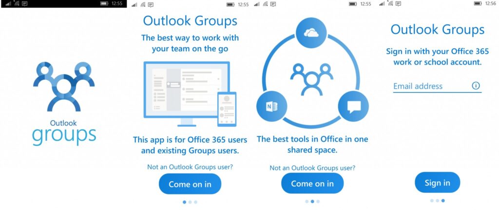 ya se pueden crear grupos en outlook groups para windows phone